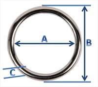 Bild von 20mm Rundring (Innenmaß ) - Stahl - schwarz - 50 Stück