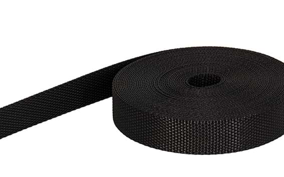 Bild von 8,8m Gurtband aus Polyamid, 1,3mm dick, 20mm breit, schwarz
