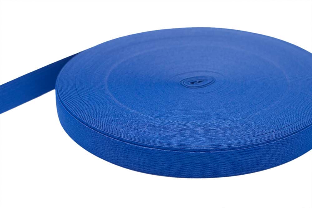 Bild von 20mm breites Gummiband aus Polyester - 25m Rolle - blau *Sonderposten*