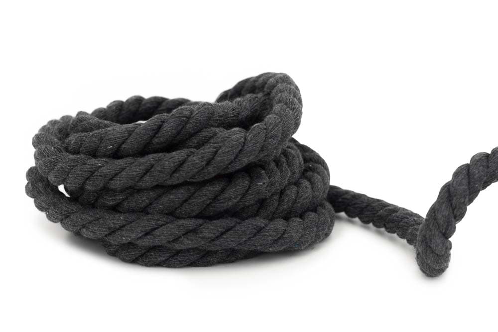Bild von 3m Baumwollkordel - 12mm dick - gedreht - dunkelgrau