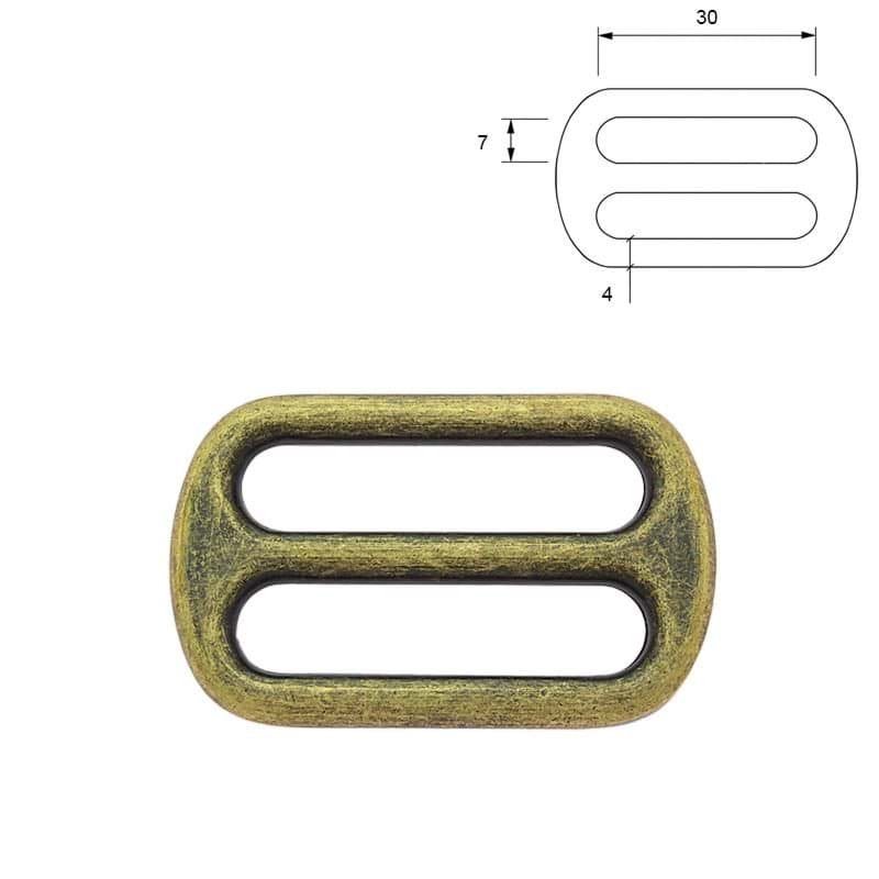 Bild von Regulator aus Zinkdruckguss - Altmessing - 30mm - 7mm Durchlass - 10 Stück