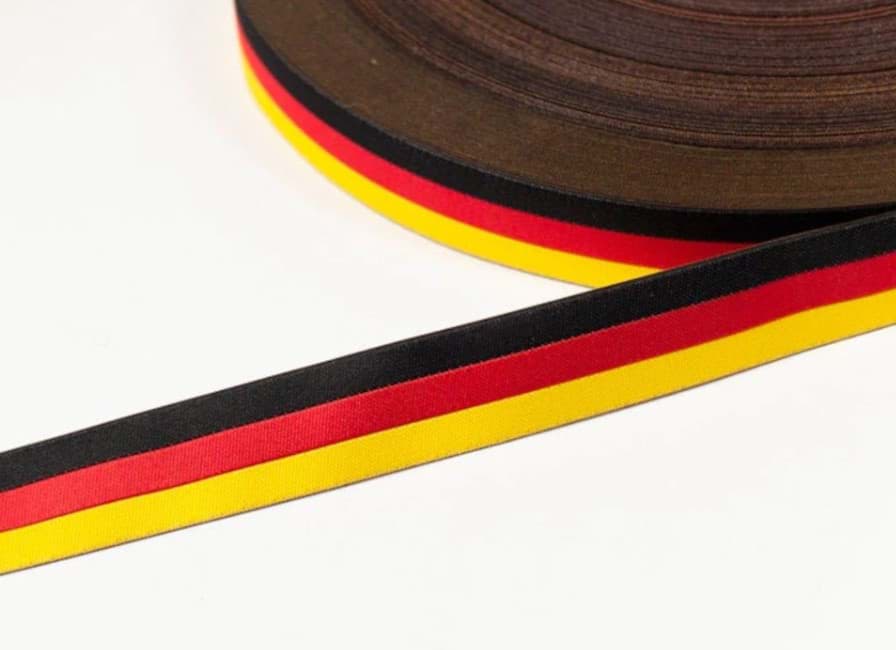 Bild von 1m Webband - schwarz/rot/gelb - 17mm breit