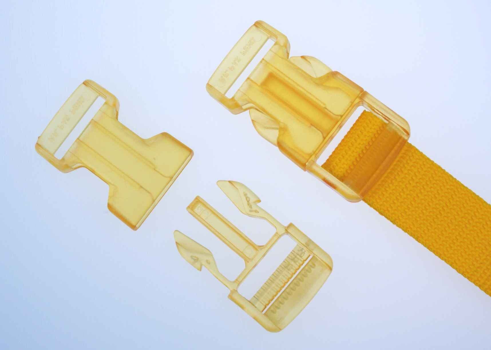Bild von ABVERKAUF 30mm Steckschließer - Gelb transparent - 5 Stück