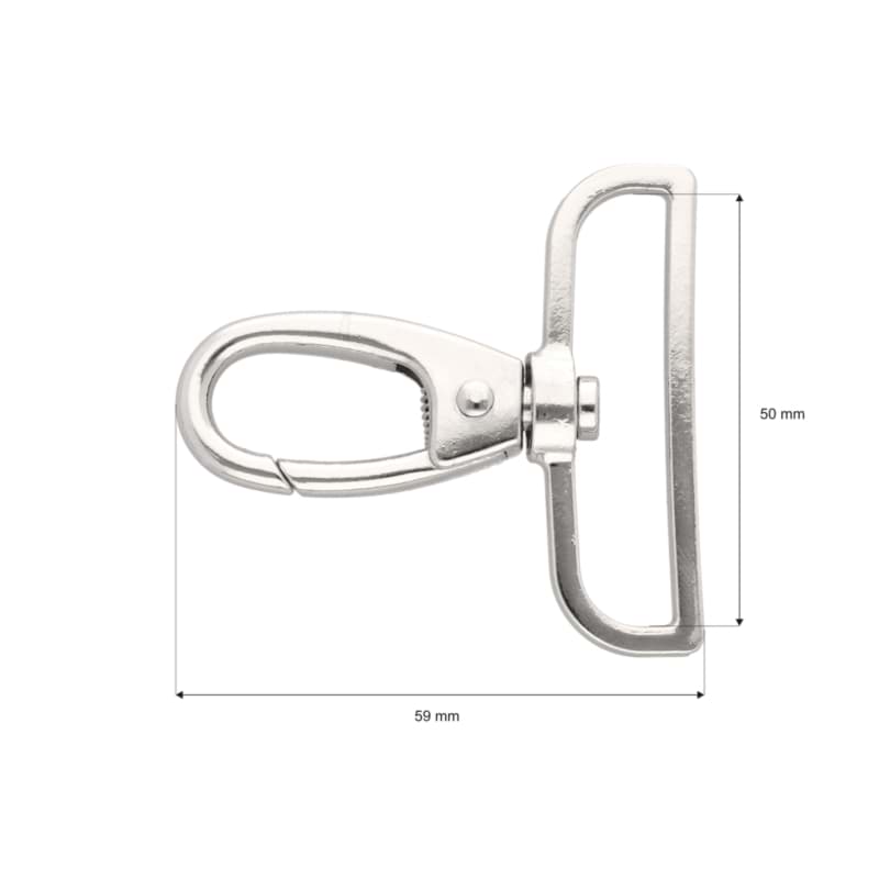Bild von Karabiner aus Zinkdruckguss - 5,9cm lang - für 50mm breites Gurtband - 1 Stück