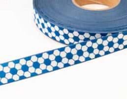 Bild von 1m Fußball Webband by Händisch Design - 20mm breit - blau/weiß