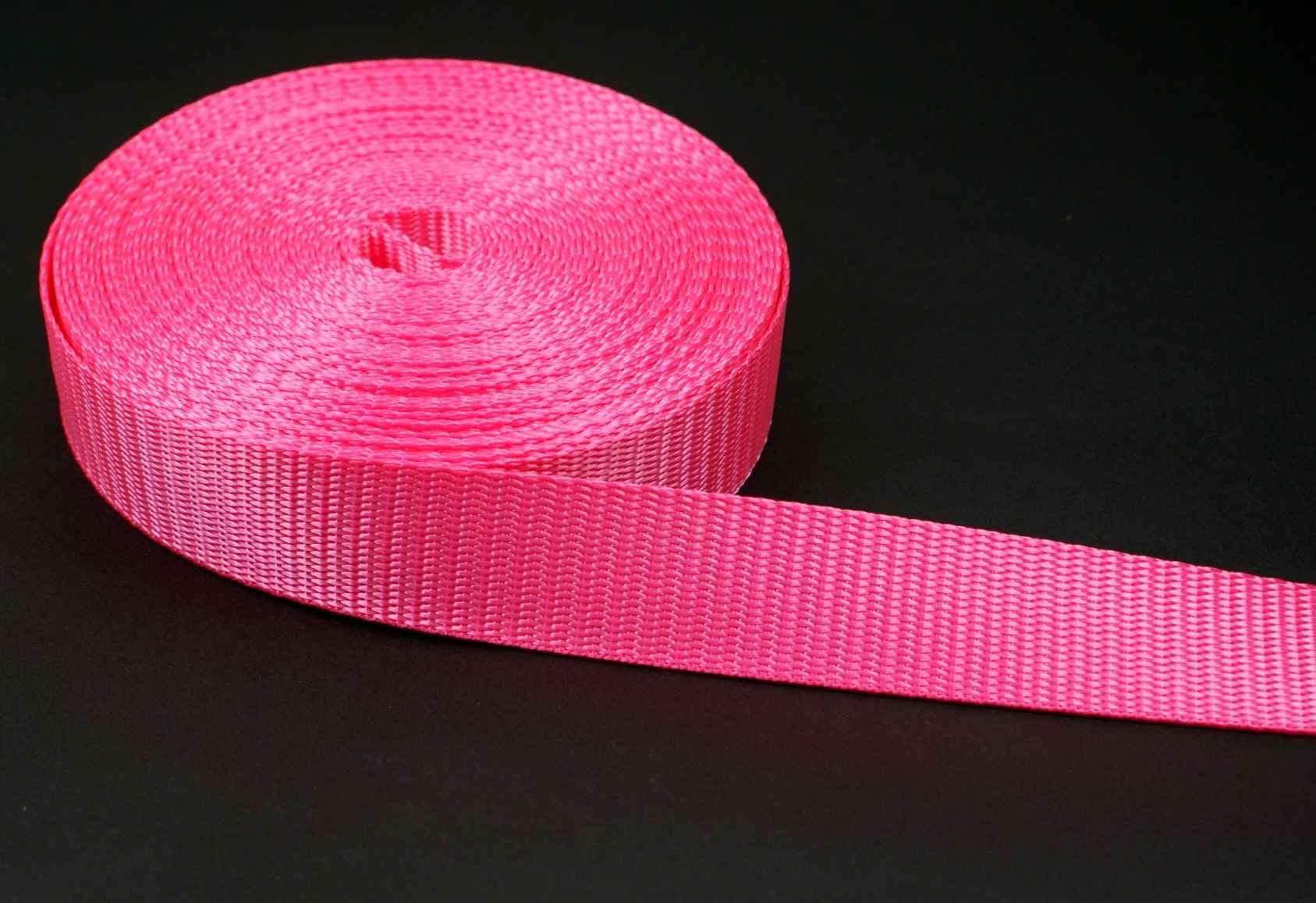 Bild von 9,30m PES Gurtband - 20mm breit - 1mm stark - neonpink (UV)