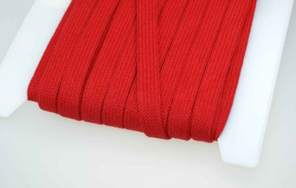 Bild von 3m Flachkordel aus Baumwolle - 15mm breit - Farbe: rot