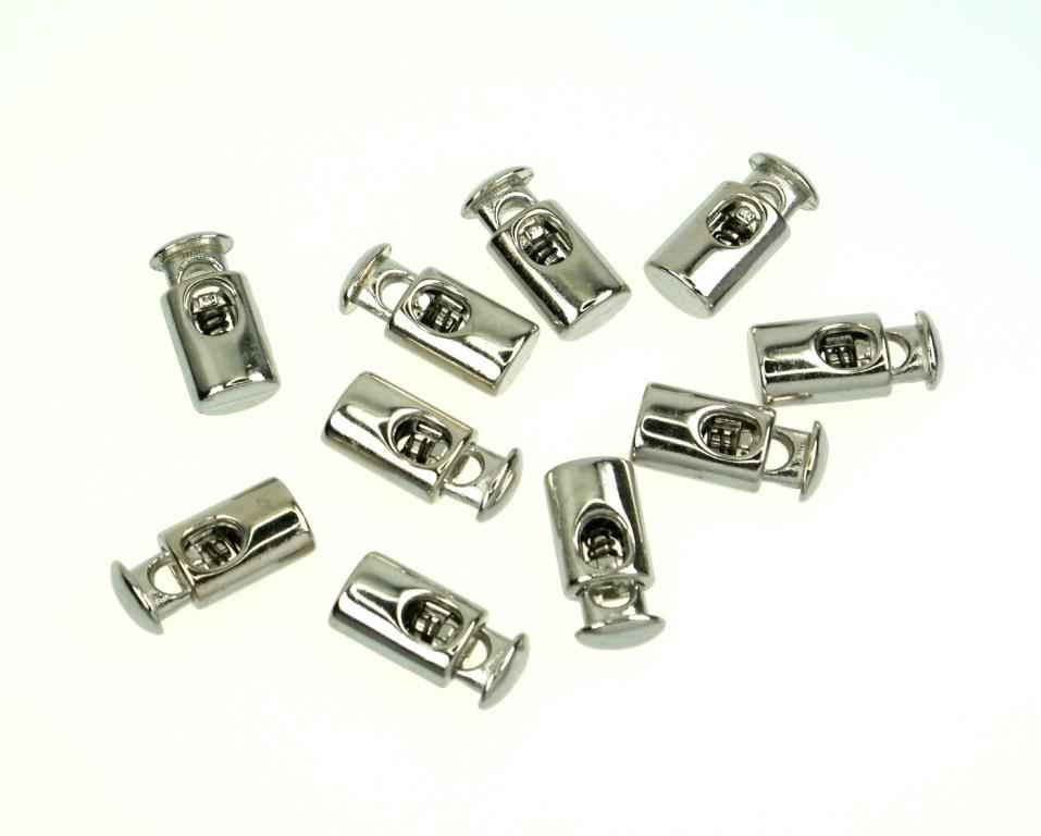 Bild von Kordelstopper aus Metall - für Schnüre bis 3mm Dicke - silber - 10 Stück