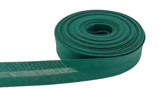Bild von Schrägband aus Baumwolle - 20mm breit - Farbe: Tannengrün - 10m Rolle