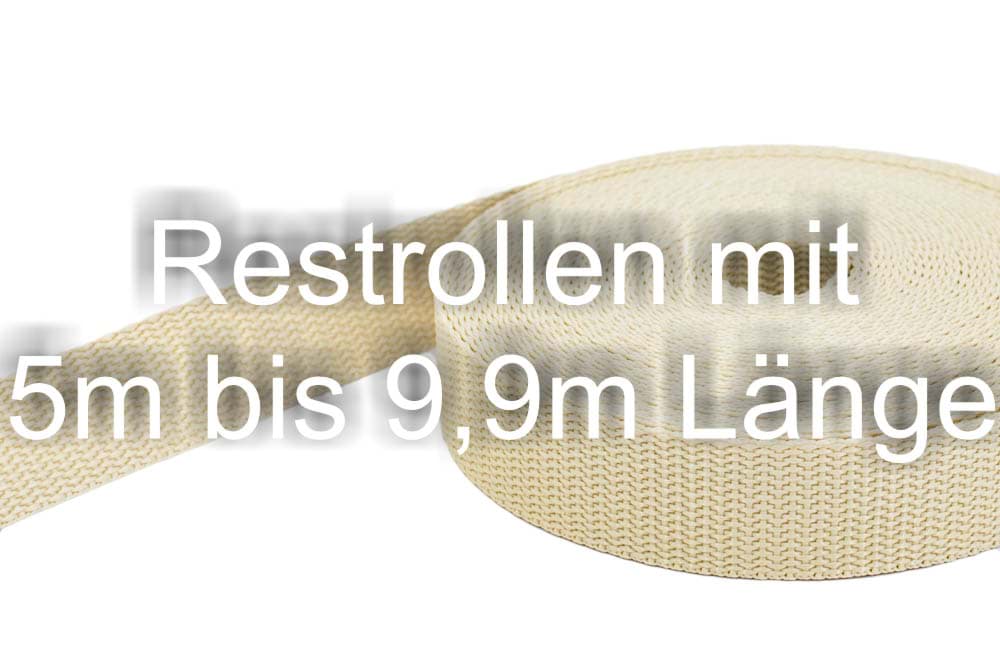 Bild von Restpostenbox 15mm breites PP-Gurtband 1,4mm, 25m - creme (UV)