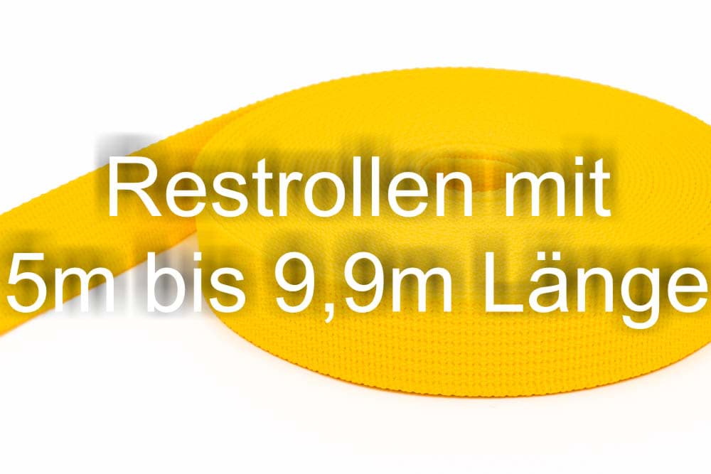 Bild von Restpostenbox 25mm breites PP-Gurtband 1,8mm stark, 25m - gelb (UV)