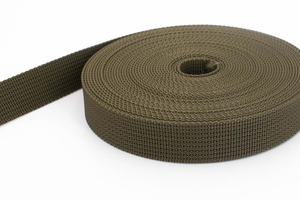 Bild von 10m PP Gurtband - 40mm breit - 1,8mm stark - khaki (UV)