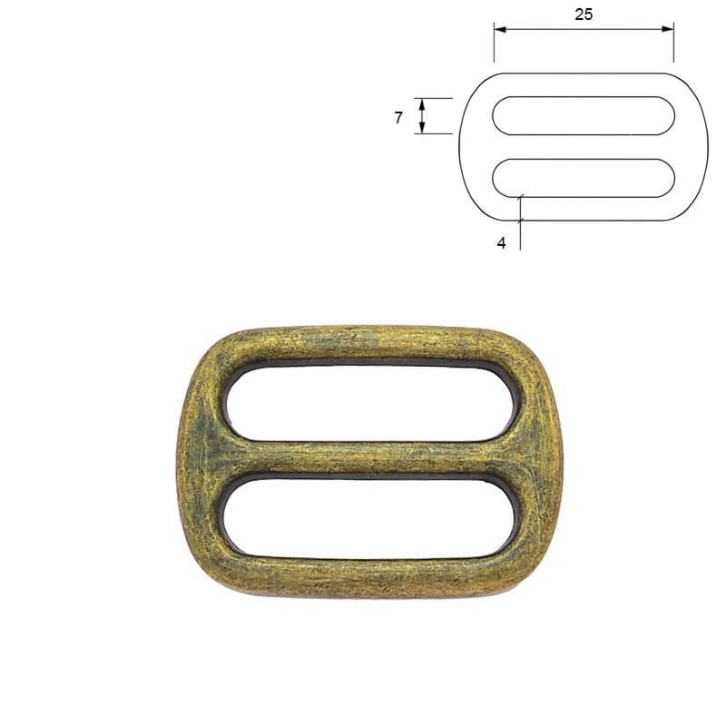 Bild von Regulator aus Zinkdruckguss - Altmessing - 25mm Durchlass - 10 Stück