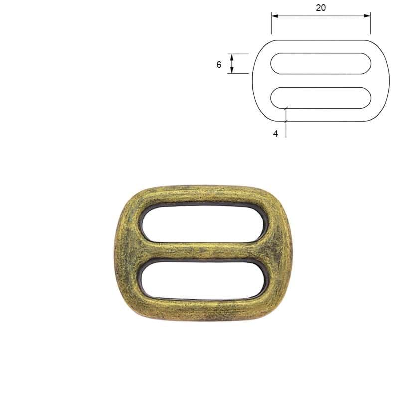 Bild von Regulator aus Zinkdruckguss - Altmessing - 20mm Durchlass - 10 Stück