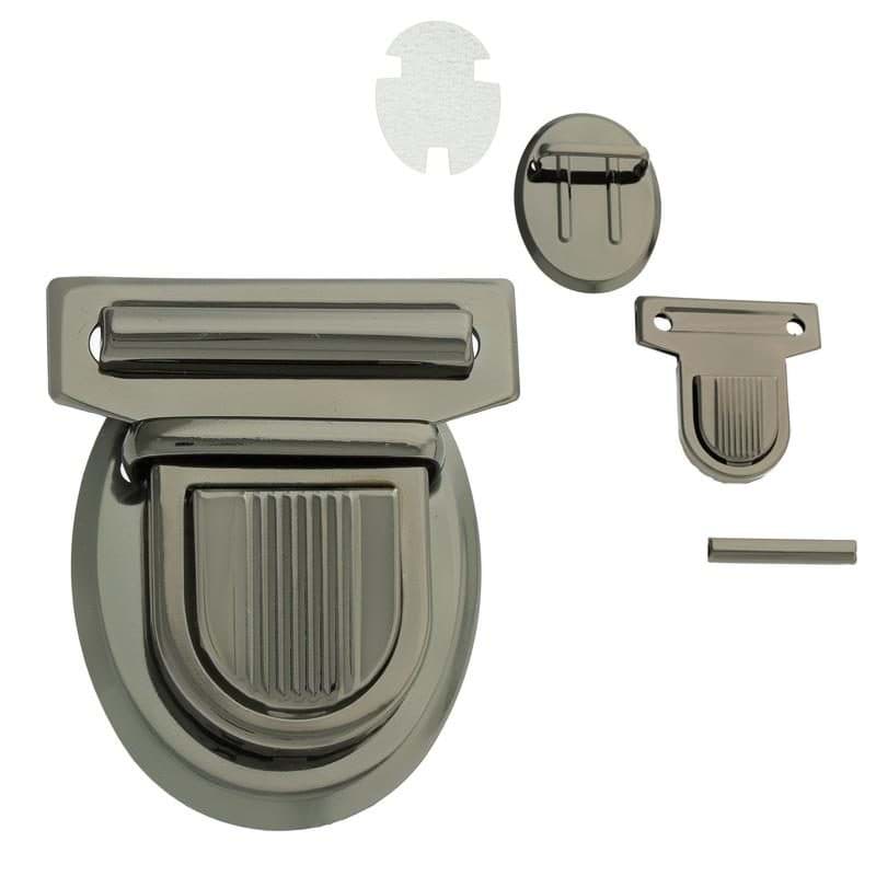 Bild von Taschenverschluss / Mappenverschluss - schwarz vernickelt - 44x45mm - 10 Stück