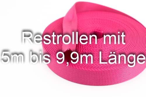 Restrollen 25mm breites Schlauchgurtband, 25m - pink (UV)