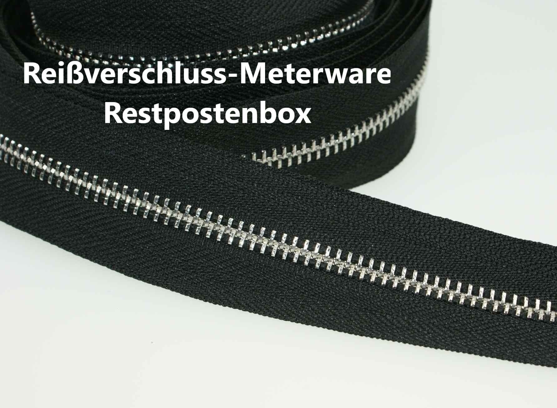 Restpostenbox 6mm Metall-Endlosreißverschluss - Gesamtlänge 12m - silber