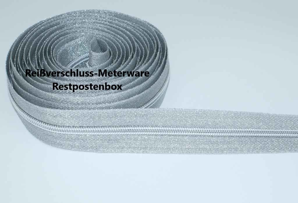 Restpostenbox 5mm Endlosreißverschluss - nur silber - 25m