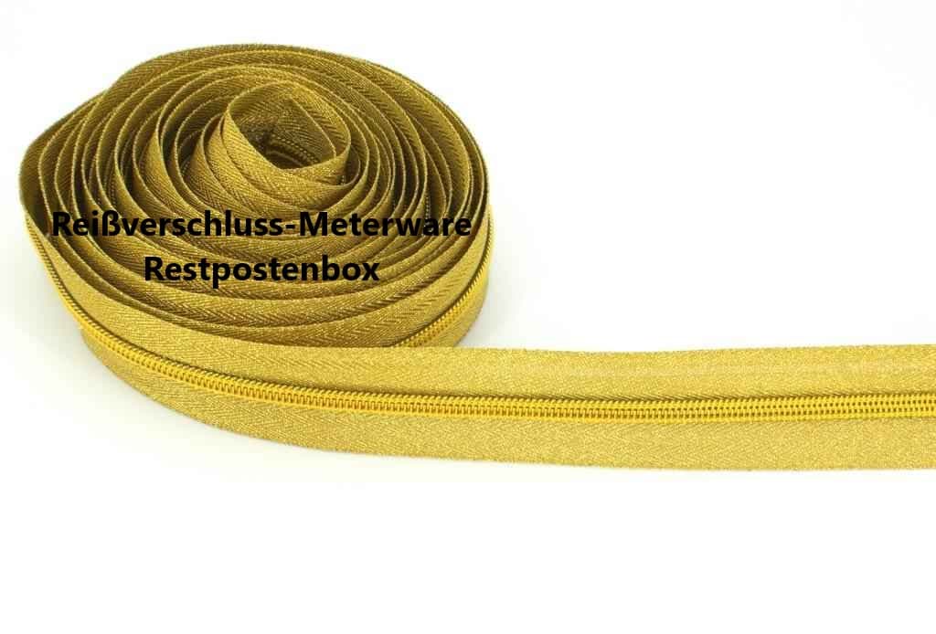 Restpostenbox 5mm Endlosreißverschluss - nur gold - 17m