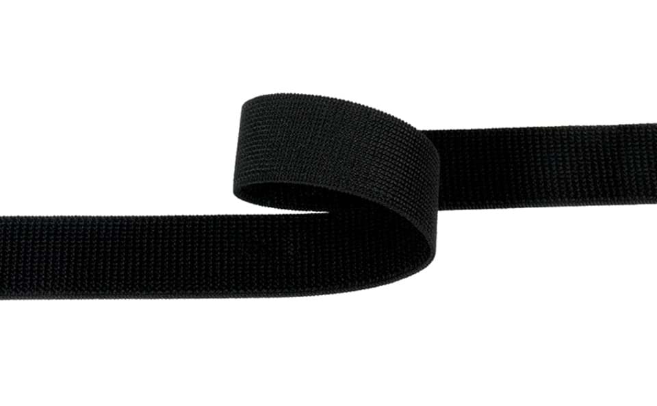 Elastisches Flauschband - 30mm breit - Schwarz - 18m Rolle, Bild 2