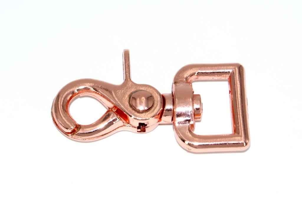 Scherenkarabiner für 20mm Gurtband - 6,3cm lang - Rosegold - 1 Stück