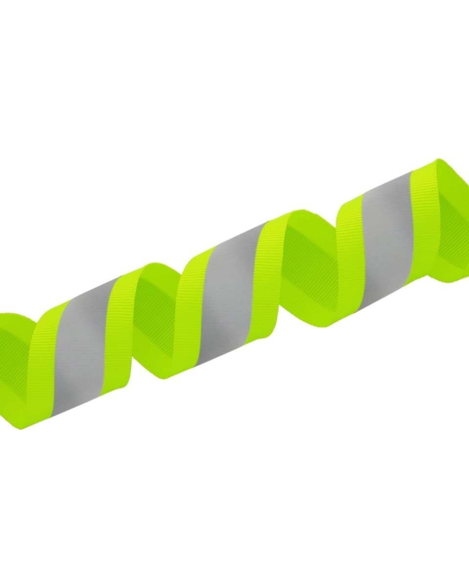 50m Reflektierendes Band / Reflektorband 40mm breit - neongrün - zum Aufnähen, Bild 2