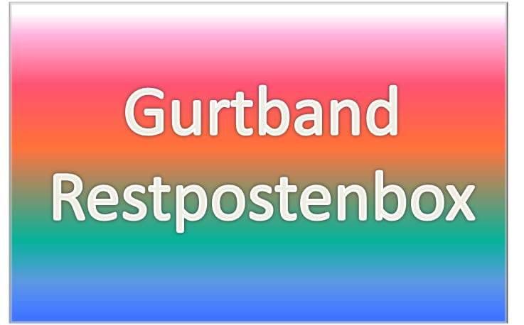Restpostenbox 20mm breites PP-Gurtband 1,2mm stark, 50m - 6 versch. Farben (UV)