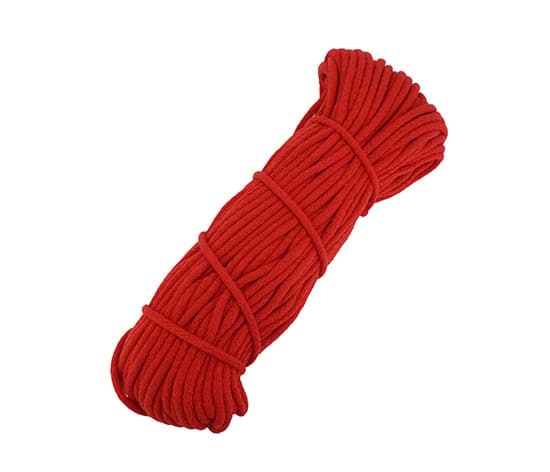 50m Baumwollschnur / BW-Kordel - 6mm dick mit Kern - Farbe: Rot