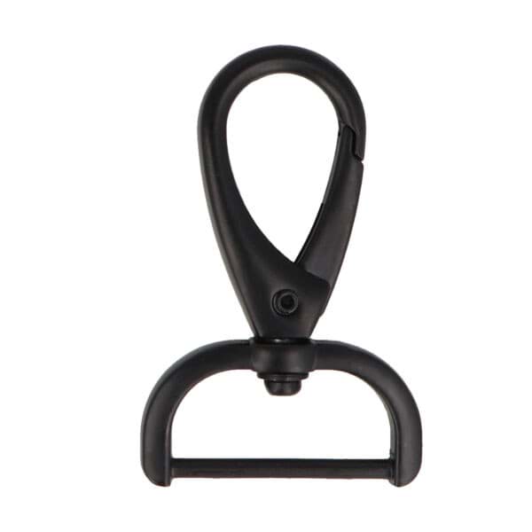 Karabinerhaken schwarz matt - 5,3cm lang - 25mm Durchlass - 10 Stück