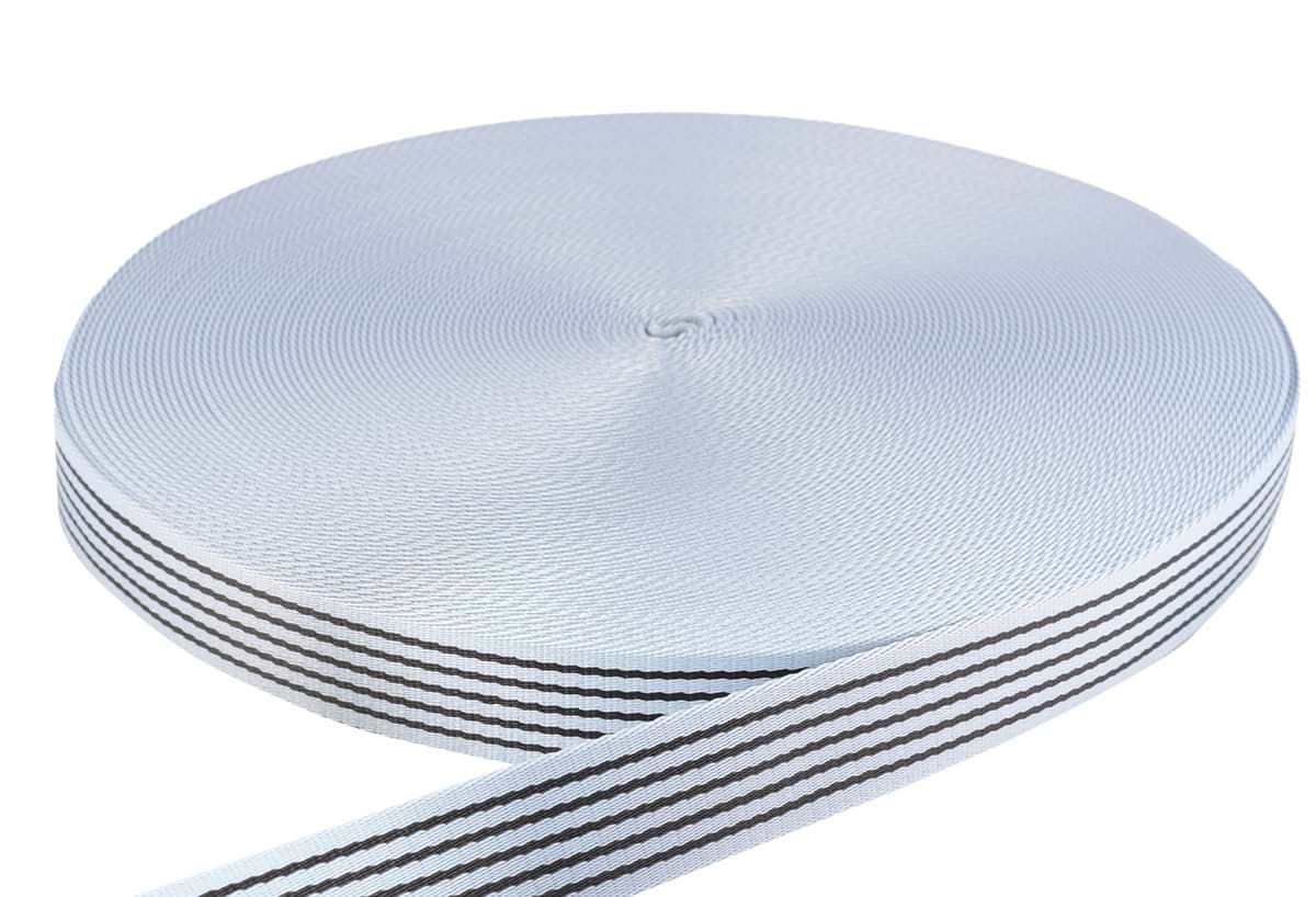 50m PP Gurtband - 38mm breit - 2,4mm stark - hellblau mit Streifen, Bild 1