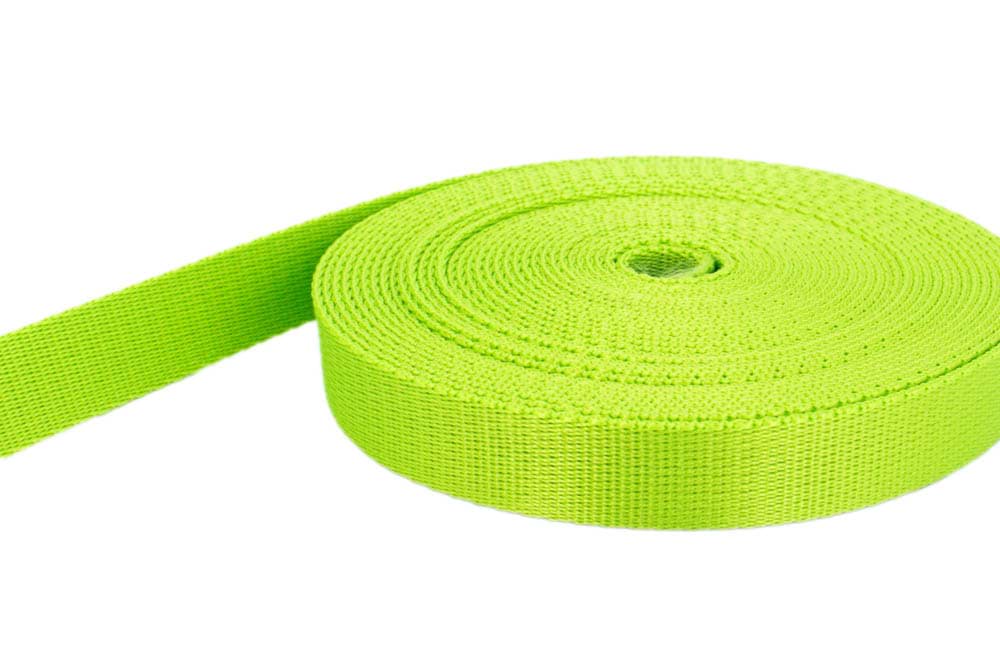 10m PP Gurtband - 20mm breit - 2mm stark - limone (UV) *ABVERKAUF*