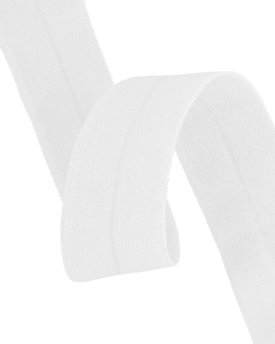 10m Elastisches Einfassband - 20mm breit - Polyester - weiß
