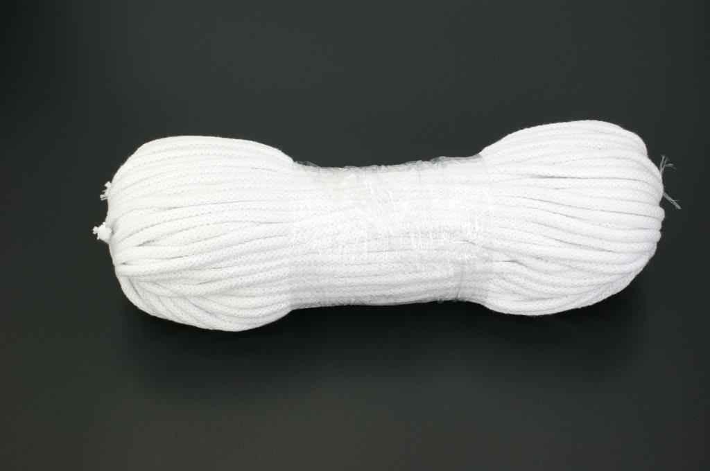 50m Baumwollschnur / BW-Kordel - 5mm dick mit Kern - Farbe: Weiß