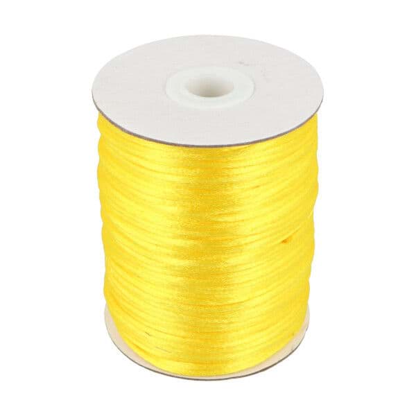 100m Rolle Satinkordel -  2mm stark - Farbe: gelb