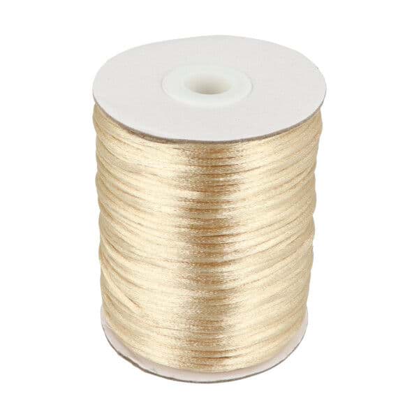 100m Rolle Satinkordel -  2mm stark - Farbe: dunkel creme