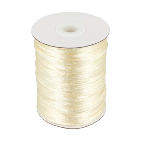 100m Rolle Satinkordel - 2mm stark - Farbe: creme
