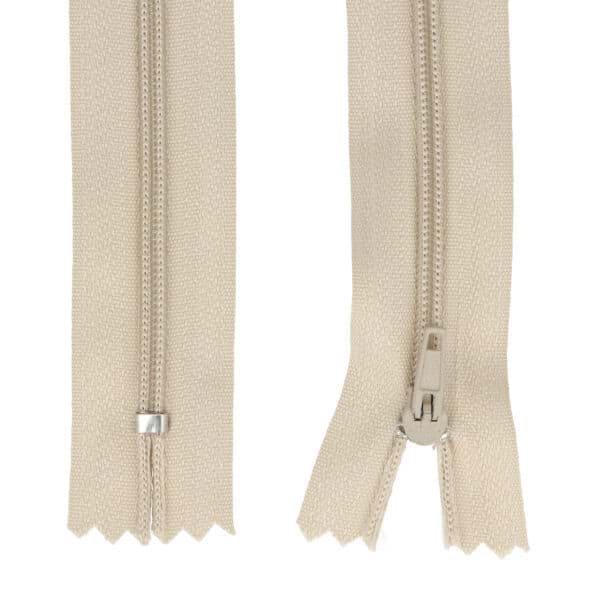 25 Reißverschlüsse 3mm - 18cm lang - Farbe: natur