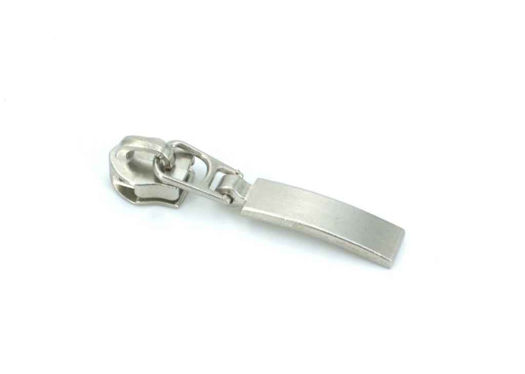 Zipper fuer 5mm Reißverschluesse - 42mm lang - Farbe: silber - 10 Stueck