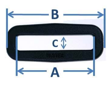 Ovalringe aus Nylon für 20mm breites Gurtband - 10 Stück, Bild 2
