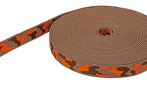 9,2m 3-farbiges Gurtband,hellbraun/orange/dunkelbraun 20mm breit