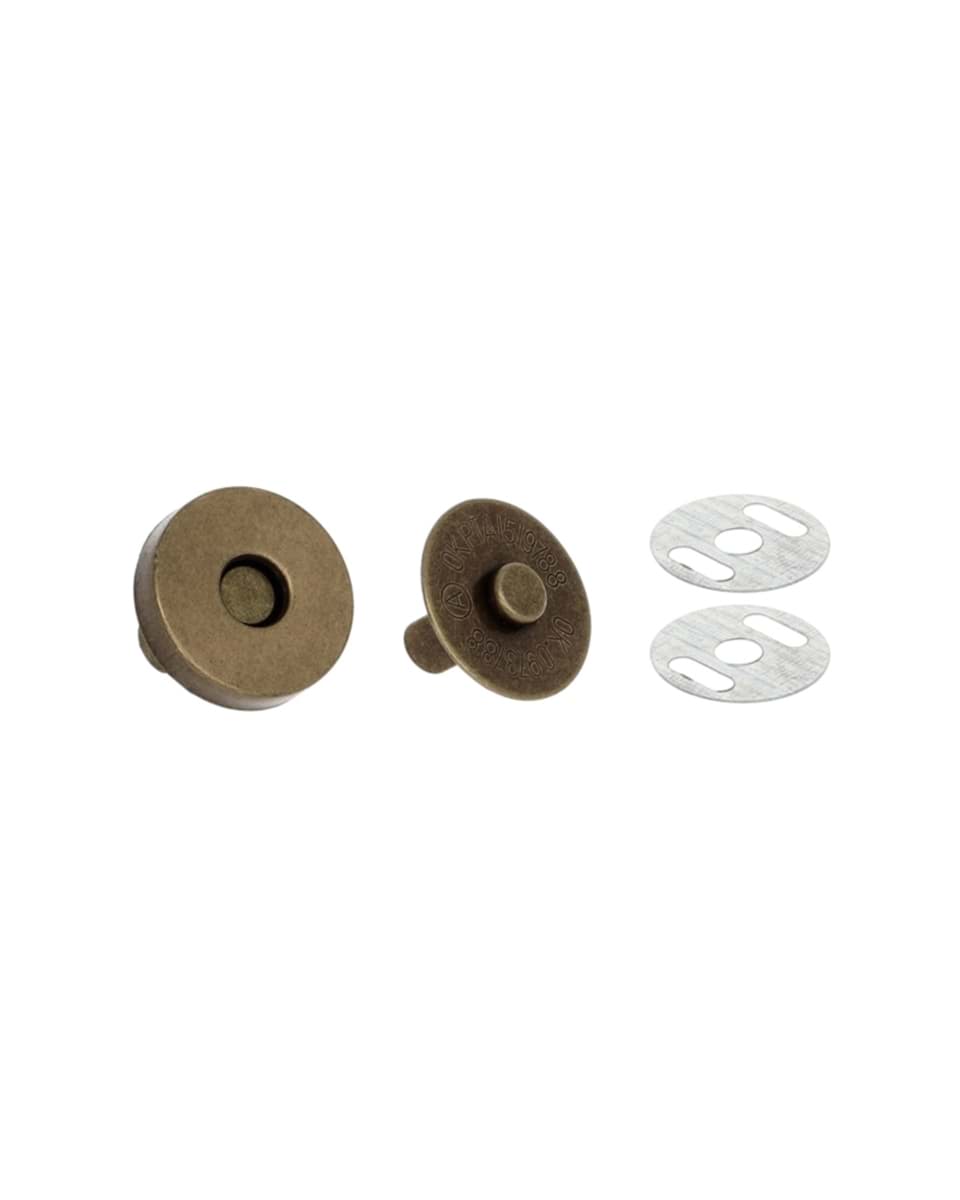 Magnetverschluss / Magnetknopf 18mm - Altmessing - 10 Stück
