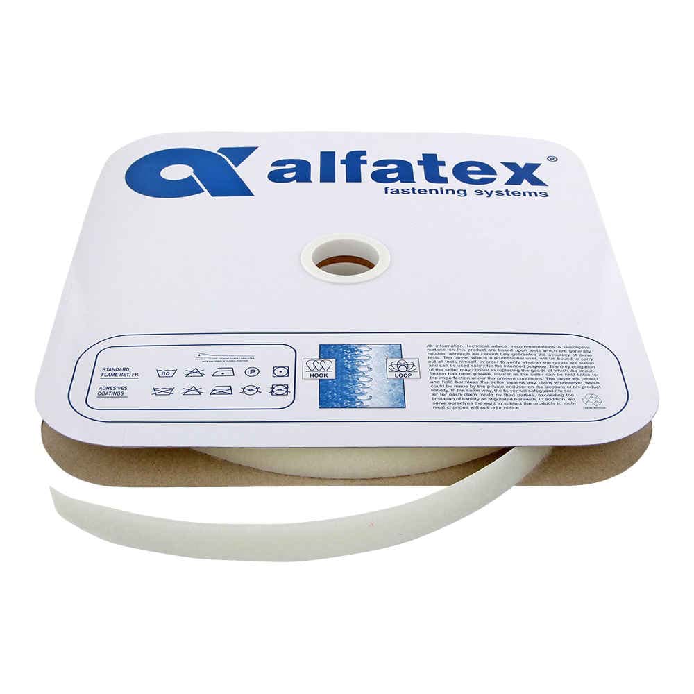 25m Alfagrip Flauschband - 50mm breit - weiß