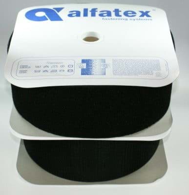 25m Alfagrip Klettband (25m Haken- & 25m Flauschband) - 100mm breit - schwarz
