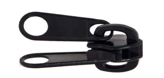 Zipper für 5mm Reißverschlüsse - beidseitig bedienbar - Schwarz, 10 Stück