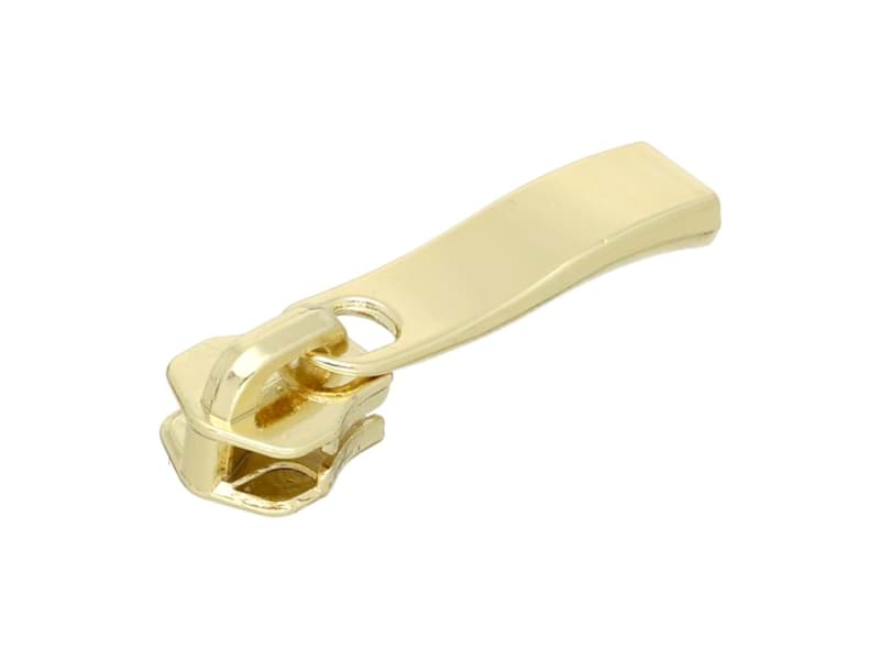 Zipper für 6mm Metall-Reißverschluss - Farbe: goldfarben- 38mm lang - 10 Stück