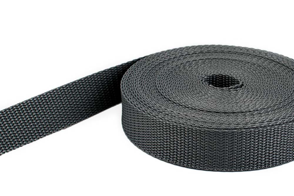 10m PP Gurtband - 30mm breit - 1,8mm stark - anthrazit (UV)