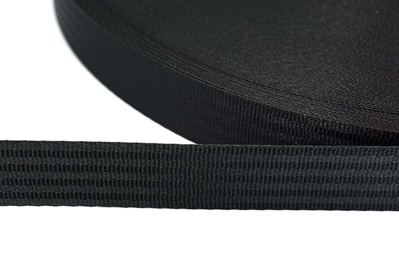 5m Sicherheitsgurtband schwarz - aus Polyester - 30mm breit - bis 1,1t belastbar