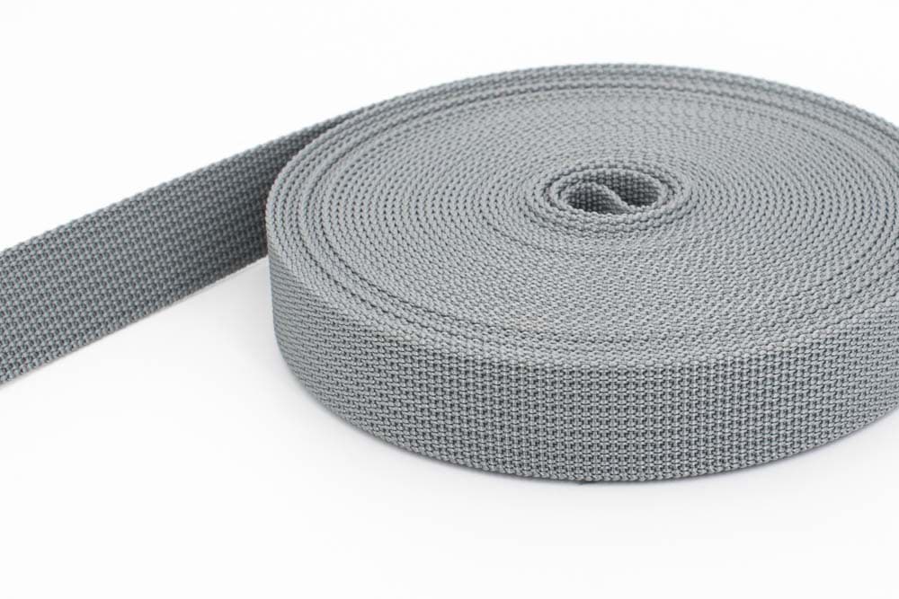10m PP Gurtband - 40mm breit - 1,8mm stark - grau (UV) ABVERKAUF