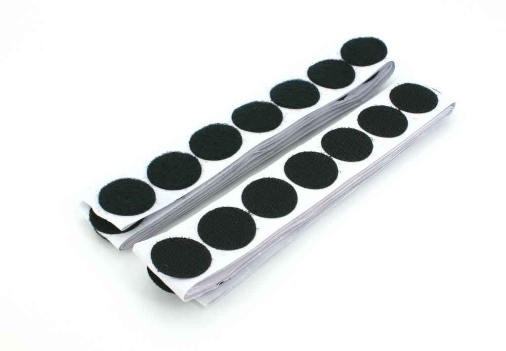 Klettpunkte selbstklebend - 25mm - Farbe: schwarz - 50 Stück