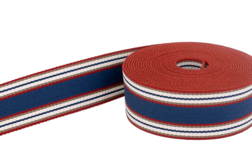 5m Gürtelband / Taschenband - 40mm breit - 4-Farbig gestreift 348